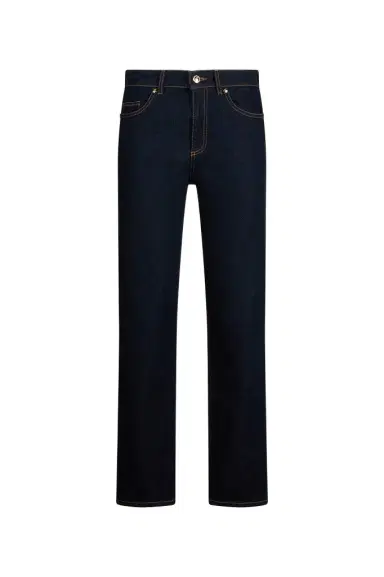 Roberto Cavalli Dark Blue Straight Leg Jeans With Contrast Stitching | Thumbnail 1 Roberto Cavalli Dark Blue Straight Leg Jeans With Contrast Stitching | Thumbnail 1