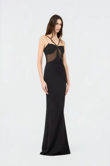 Roberto Cavalli Black Maxi Dress with Chain Straps | Thumbnail 2 Roberto Cavalli Black Maxi Dress with Chain Straps | Thumbnail 2