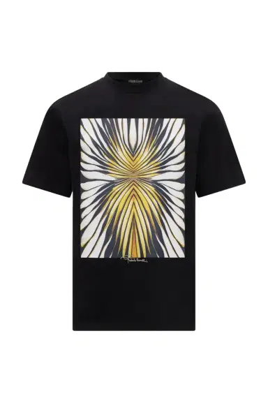 Roberto Cavalli Ray Of Gold Print Pure Cotton T-shirt | Thumbnail 1 Roberto Cavalli Ray Of Gold Print Pure Cotton T-shirt | Thumbnail 1