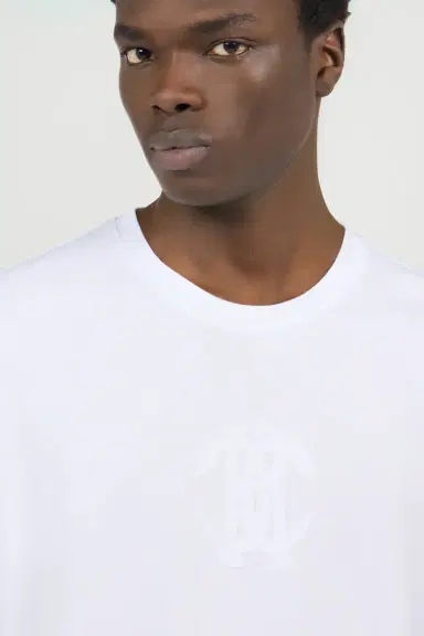 Roberto Cavalli White T-shirt With Embroidered Logo | Thumbnail 4 Roberto Cavalli White T-shirt With Embroidered Logo | Thumbnail 4