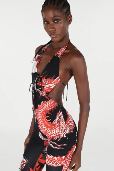 Roberto Cavalli Jumpsuit With All-Over Dragon | Thumbnail 5 Roberto Cavalli Jumpsuit With All-Over Dragon | Thumbnail 5