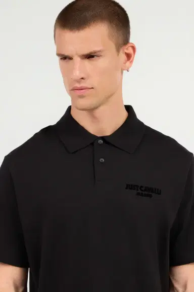 Roberto Cavalli Black Polo With Embroidered Logo | Thumbnail 5 Roberto Cavalli Black Polo With Embroidered Logo | Thumbnail 5