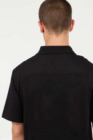 Roberto Cavalli Black Polo With Embroidered Logo | Thumbnail 6 Roberto Cavalli Black Polo With Embroidered Logo | Thumbnail 6