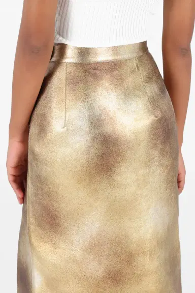 Roberto Cavalli Gold Laminated Leather Skirt | Thumbnail 6 Roberto Cavalli Gold Laminated Leather Skirt | Thumbnail 6