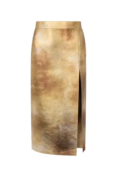 Roberto Cavalli Gold Laminated Leather Skirt | Thumbnail 1 Roberto Cavalli Gold Laminated Leather Skirt | Thumbnail 1