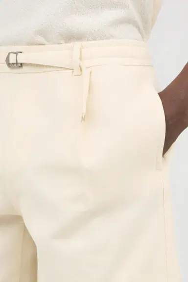 Roberto Cavalli Cream Cotton Shorts With Belt | Thumbnail 4 Roberto Cavalli Cream Cotton Shorts With Belt | Thumbnail 4