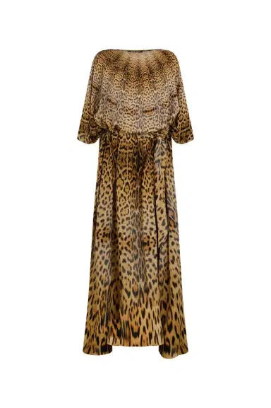 Roberto Cavalli Long silk dress with Jaguar Skin print | Thumbnail 1 Roberto Cavalli Long silk dress with Jaguar Skin print | Thumbnail 1