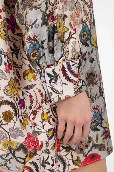 Roberto Cavalli Florentine Flowers Print Silk Mini Dress | Thumbnail 5 Roberto Cavalli Florentine Flowers Print Silk Mini Dress | Thumbnail 5
