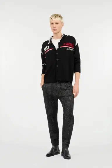 Roberto Cavalli Black Textured Trousers | Thumbnail 7 Roberto Cavalli Black Textured Trousers | Thumbnail 7