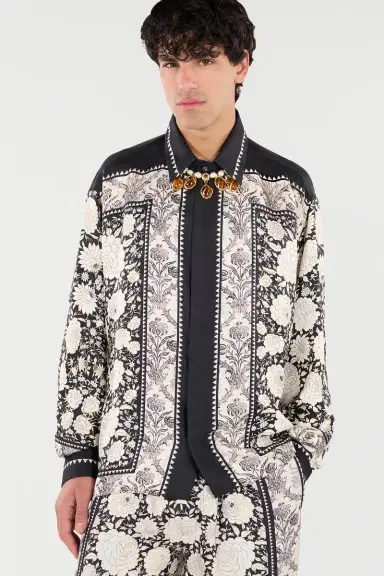 Roberto Cavalli Silk Shirt With Floral Print | Thumbnail 5 Roberto Cavalli Silk Shirt With Floral Print | Thumbnail 5
