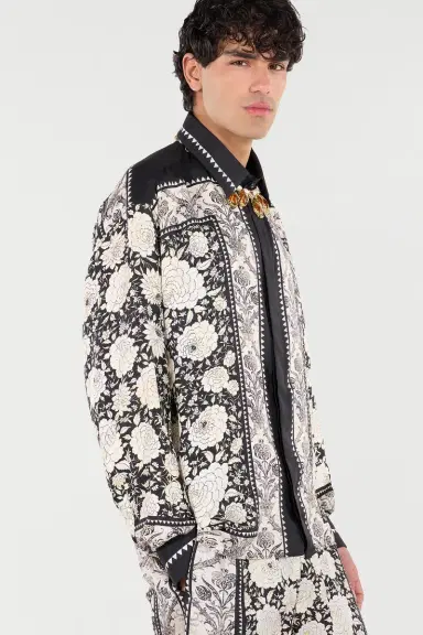 Roberto Cavalli Silk Shirt With Floral Print | Thumbnail 6 Roberto Cavalli Silk Shirt With Floral Print | Thumbnail 6