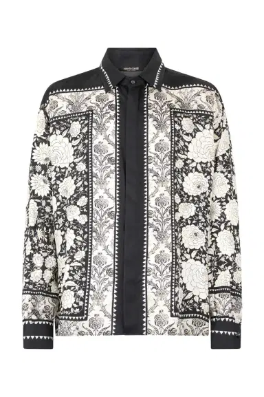 Roberto Cavalli Silk Shirt With Floral Print | Thumbnail 1 Roberto Cavalli Silk Shirt With Floral Print | Thumbnail 1