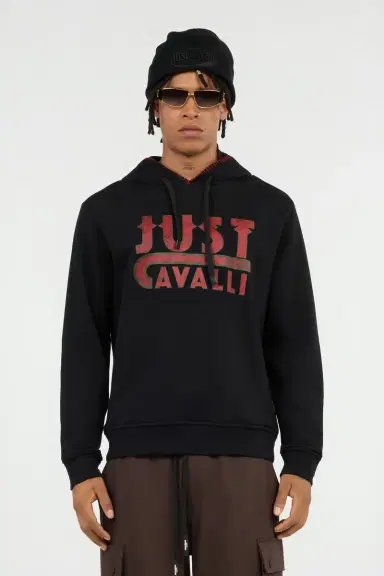 Roberto Cavalli Black Hoodie With Logo Print | Thumbnail 2 Roberto Cavalli Black Hoodie With Logo Print | Thumbnail 2