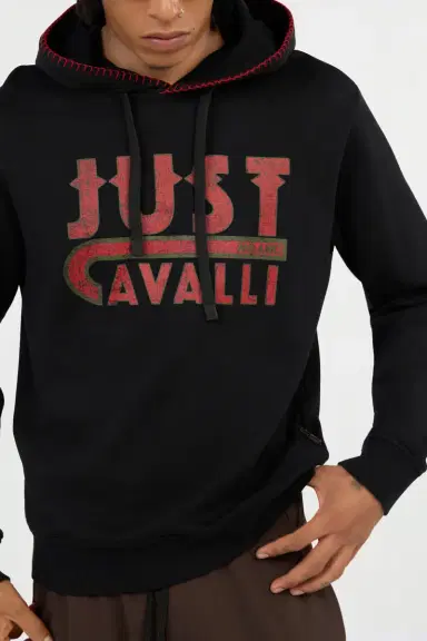 Roberto Cavalli Black Hoodie With Logo Print | Thumbnail 5 Roberto Cavalli Black Hoodie With Logo Print | Thumbnail 5