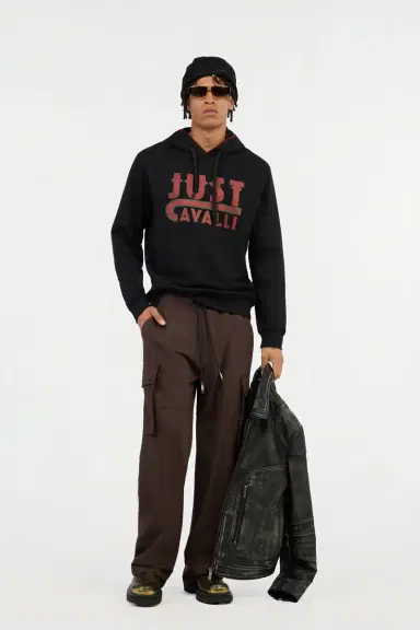 Roberto Cavalli Black Hoodie With Logo Print | Thumbnail 7 Roberto Cavalli Black Hoodie With Logo Print | Thumbnail 7