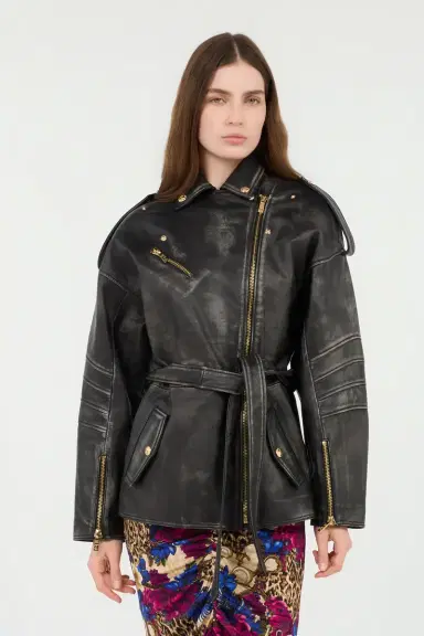 Roberto Cavalli Black Leather Jacket | Thumbnail 2 Roberto Cavalli Black Leather Jacket | Thumbnail 2