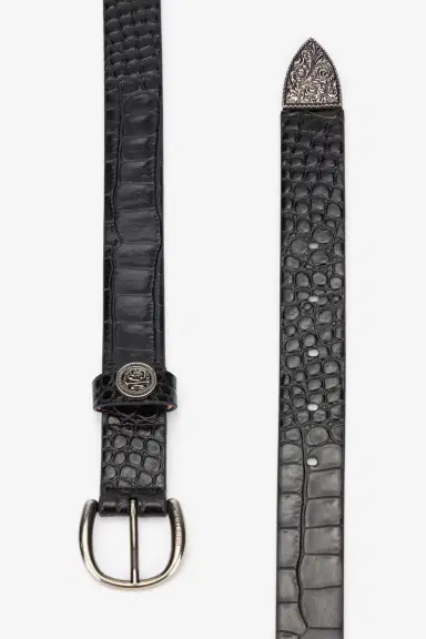 Roberto Cavalli Leather Belt With Mirror Snake Monogram | Thumbnail 2 Roberto Cavalli Leather Belt With Mirror Snake Monogram | Thumbnail 2