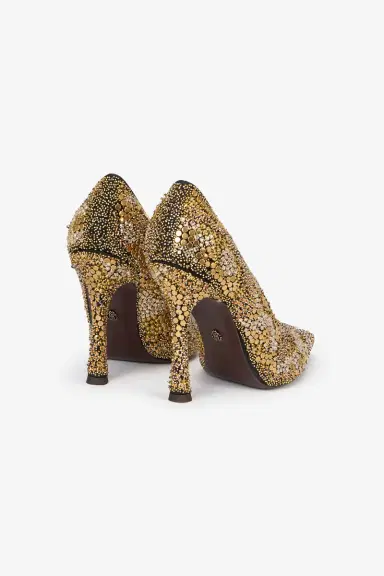 Roberto Cavalli Gold Pointed-Toe Pumps | Thumbnail 3 Roberto Cavalli Gold Pointed-Toe Pumps | Thumbnail 3