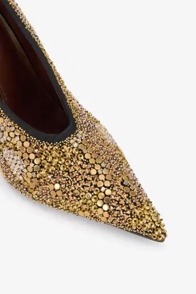 Roberto Cavalli Gold Pointed-Toe Pumps | Thumbnail 5 Roberto Cavalli Gold Pointed-Toe Pumps | Thumbnail 5
