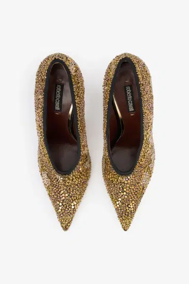 Roberto Cavalli Gold Pointed-Toe Pumps | Thumbnail 6 Roberto Cavalli Gold Pointed-Toe Pumps | Thumbnail 6