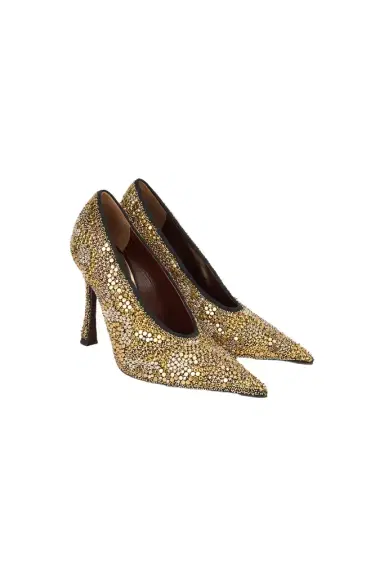 Roberto Cavalli Gold Pointed-Toe Pumps | Thumbnail 1 Roberto Cavalli Gold Pointed-Toe Pumps | Thumbnail 1