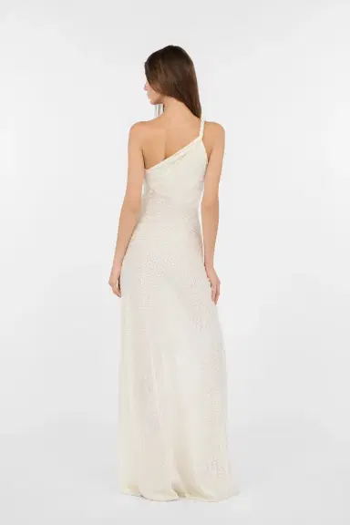 Roberto Cavalli White One-Shoulder Dress with Serpentine Print | Thumbnail 3 Roberto Cavalli White One-Shoulder Dress with Serpentine Print | Thumbnail 3