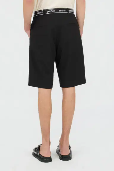 Roberto Cavalli Black Bermuda Shorts With Logo | Thumbnail 3 Roberto Cavalli Black Bermuda Shorts With Logo | Thumbnail 3
