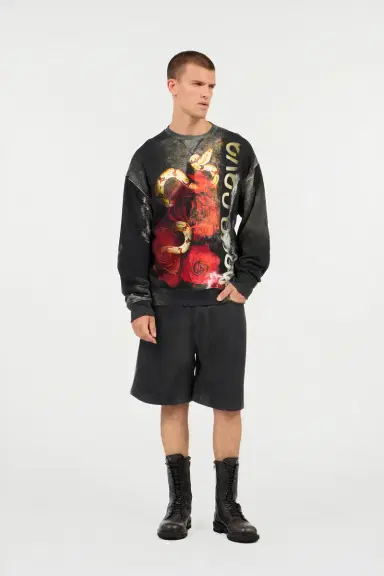 Roberto Cavalli Roses And Snake Print Sweatshirt | Thumbnail 7 Roberto Cavalli Roses And Snake Print Sweatshirt | Thumbnail 7