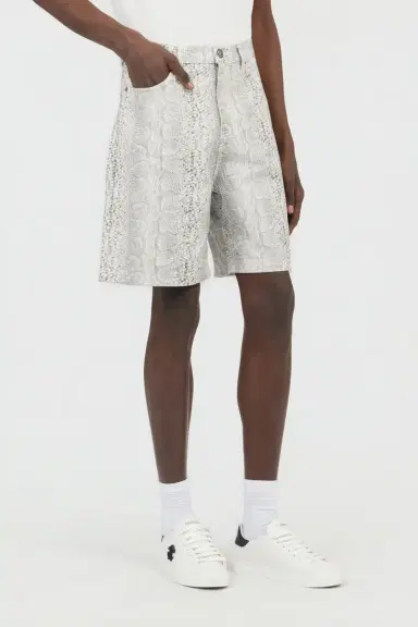 Roberto Cavalli Snakeskin Print Denim Shorts | Thumbnail 2 Roberto Cavalli Snakeskin Print Denim Shorts | Thumbnail 2