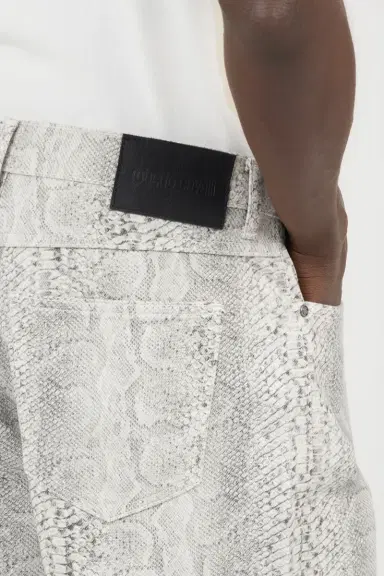 Roberto Cavalli Snakeskin Print Denim Shorts | Thumbnail 5 Roberto Cavalli Snakeskin Print Denim Shorts | Thumbnail 5