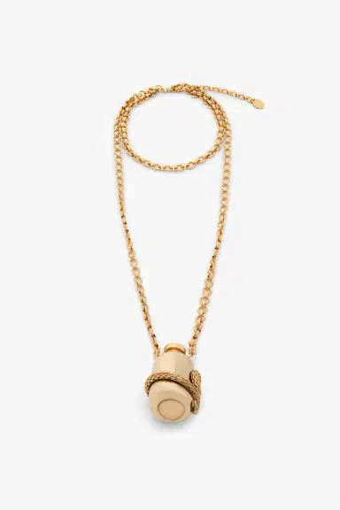 Roberto Cavalli Antiqued Gold Necklace with Pendant and Snake Motif | Thumbnail 3 Roberto Cavalli Antiqued Gold Necklace with Pendant and Snake Motif | Thumbnail 3