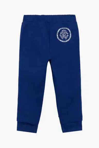Roberto Cavalli Blue Color-Block Jogging Trousers | Thumbnail 2 Roberto Cavalli Blue Color-Block Jogging Trousers | Thumbnail 2