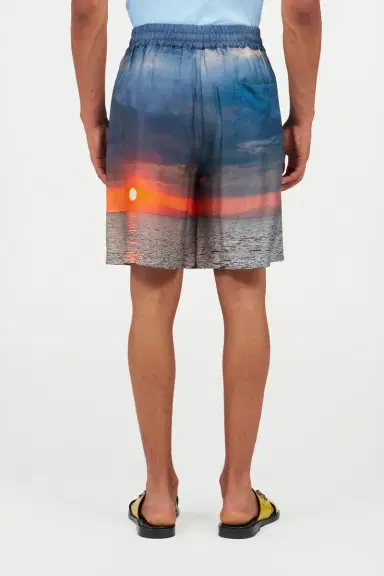 Roberto Cavalli Silk Shorts With Sunset Print | Thumbnail 3 Roberto Cavalli Silk Shorts With Sunset Print | Thumbnail 3