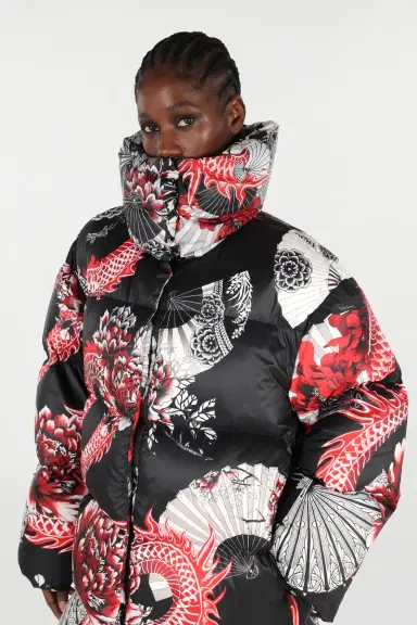 Roberto Cavalli Down Jacket With All-Over Print And Removable Lower Insert | Thumbnail 5 Roberto Cavalli Down Jacket With All-Over Print And Removable Lower Insert | Thumbnail 5