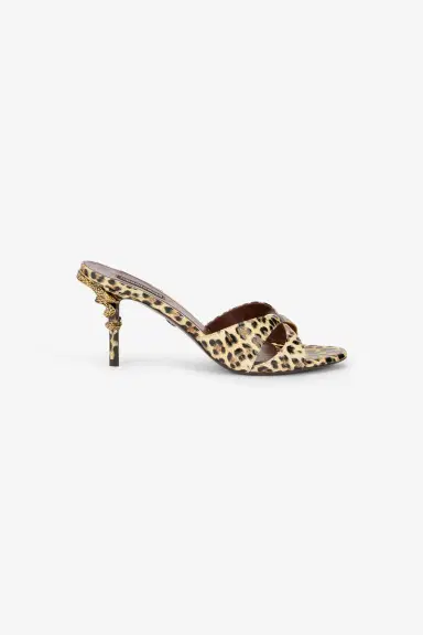 Roberto Cavalli Leather Sandals with Leopard Print | Thumbnail 2 Roberto Cavalli Leather Sandals with Leopard Print | Thumbnail 2