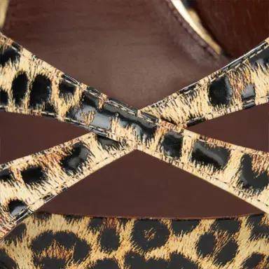Roberto Cavalli Leather Sandals with Leopard Print | Thumbnail 4 Roberto Cavalli Leather Sandals with Leopard Print | Thumbnail 4