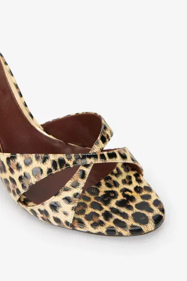 Roberto Cavalli Leather Sandals with Leopard Print | Thumbnail 5 Roberto Cavalli Leather Sandals with Leopard Print | Thumbnail 5