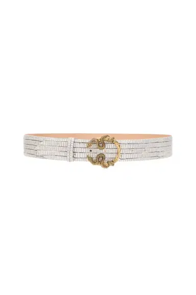 Roberto Cavalli White Leather Belt With Snake Buckle | Thumbnail 1 Roberto Cavalli White Leather Belt With Snake Buckle | Thumbnail 1