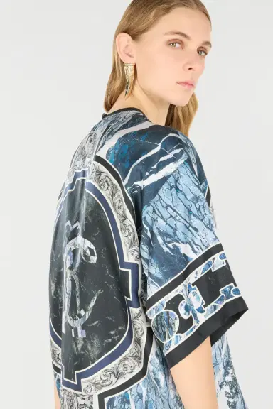 Roberto Cavalli T-Shirt With Mirror Snake Monogram And Marble Print | Thumbnail 6 Roberto Cavalli T-Shirt With Mirror Snake Monogram And Marble Print | Thumbnail 6