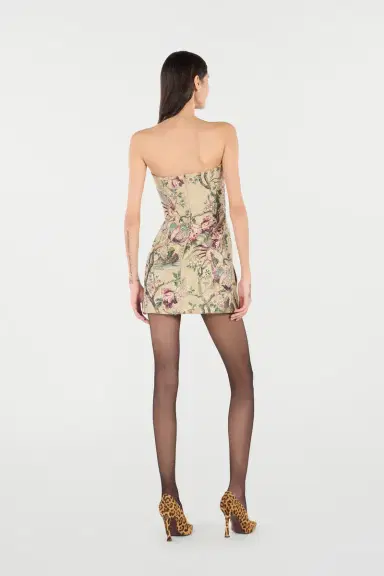 Roberto Cavalli Mini Dress With Oriental Bird Print | Thumbnail 3 Roberto Cavalli Mini Dress With Oriental Bird Print | Thumbnail 3