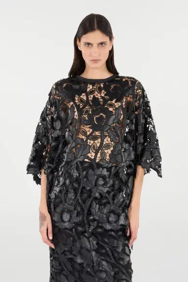 Roberto Cavalli Lace Top With Floral Macramé | Thumbnail 2 Roberto Cavalli Lace Top With Floral Macramé | Thumbnail 2