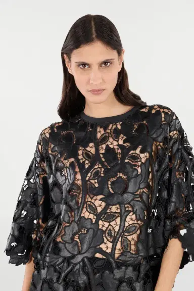 Roberto Cavalli Lace Top With Floral Macramé | Thumbnail 5 Roberto Cavalli Lace Top With Floral Macramé | Thumbnail 5
