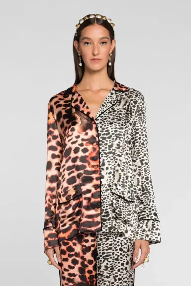 Roberto Cavalli Murena Print Silk Blend Jacket | Thumbnail 3 Roberto Cavalli Murena Print Silk Blend Jacket | Thumbnail 3
