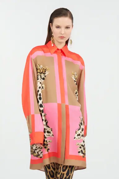 Roberto Cavalli Cavalli Pop Print Silk Dress | Thumbnail 2 Roberto Cavalli Cavalli Pop Print Silk Dress | Thumbnail 2