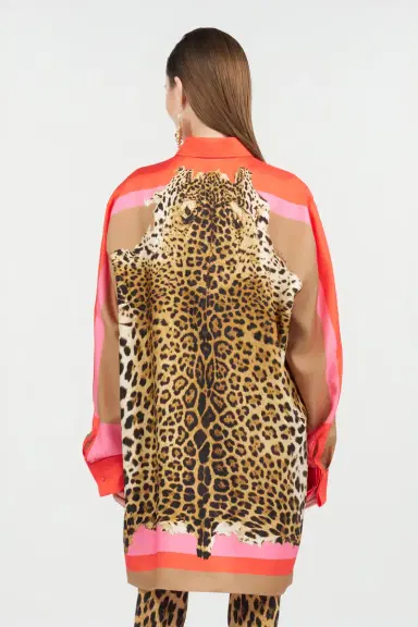 Roberto Cavalli Cavalli Pop Print Silk Dress | Thumbnail 3 Roberto Cavalli Cavalli Pop Print Silk Dress | Thumbnail 3