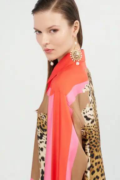 Roberto Cavalli Cavalli Pop Print Silk Dress | Thumbnail 6 Roberto Cavalli Cavalli Pop Print Silk Dress | Thumbnail 6