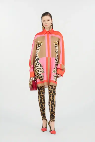Roberto Cavalli Cavalli Pop Print Silk Dress | Thumbnail 7 Roberto Cavalli Cavalli Pop Print Silk Dress | Thumbnail 7