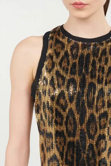Roberto Cavalli Sequin Mini Dress with Animal Print | Thumbnail 5 Roberto Cavalli Sequin Mini Dress with Animal Print | Thumbnail 5