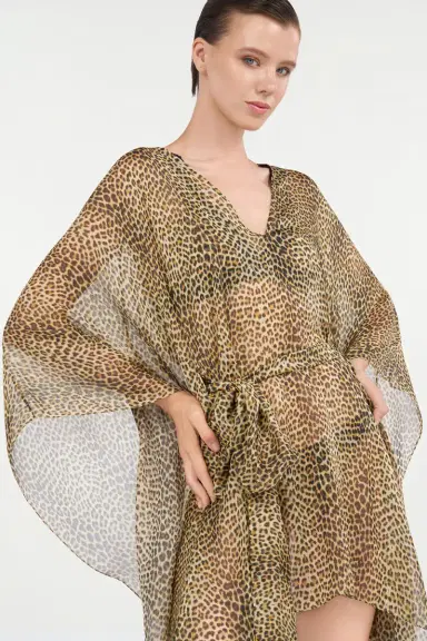 Roberto Cavalli Baby Jaguar Print Silk Kaftan | Thumbnail 5 Roberto Cavalli Baby Jaguar Print Silk Kaftan | Thumbnail 5