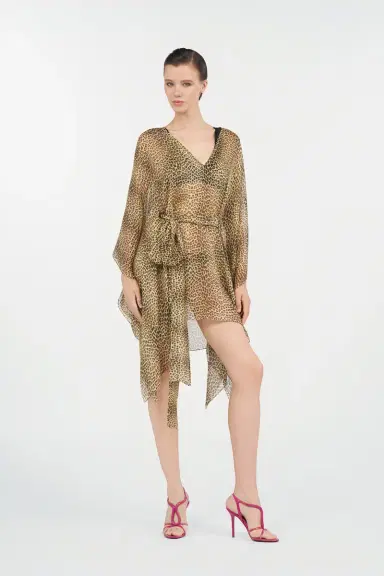 Roberto Cavalli Baby Jaguar Print Silk Kaftan | Thumbnail 7 Roberto Cavalli Baby Jaguar Print Silk Kaftan | Thumbnail 7